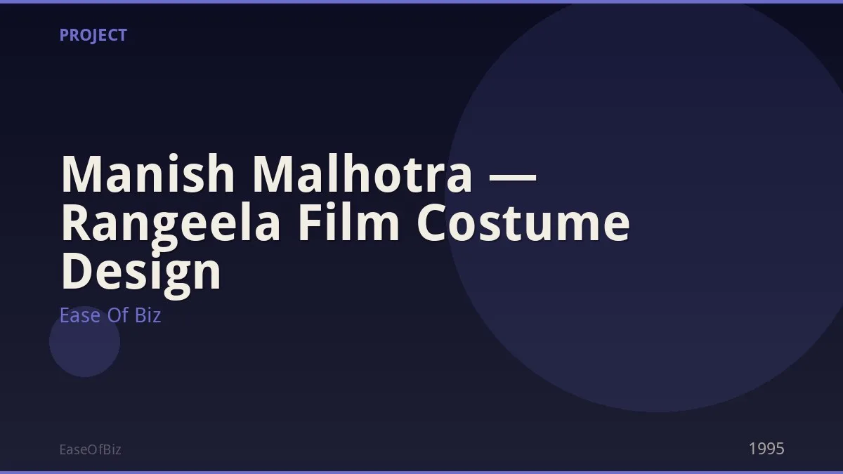 Manish Malhotra — Rangeela Film Costume Design