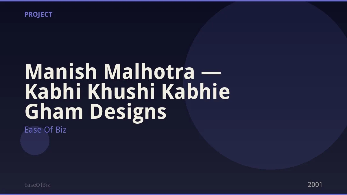 Manish Malhotra — Kabhi Khushi Kabhie Gham Designs
