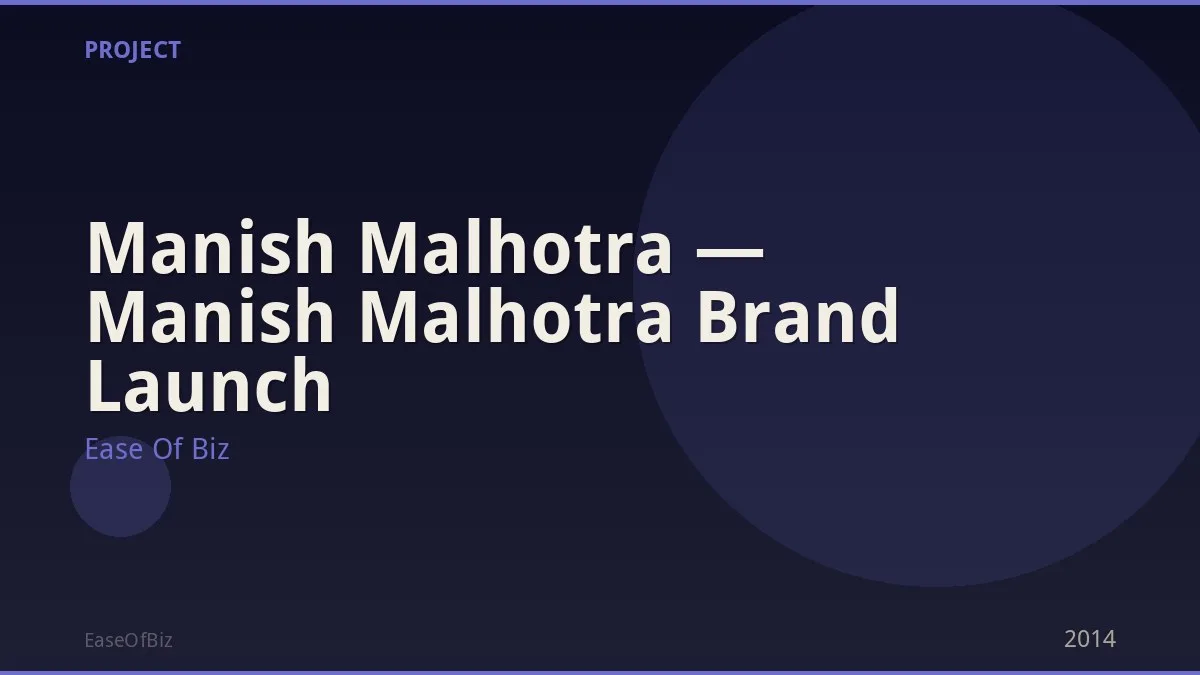 Manish Malhotra — Manish Malhotra Brand Launch