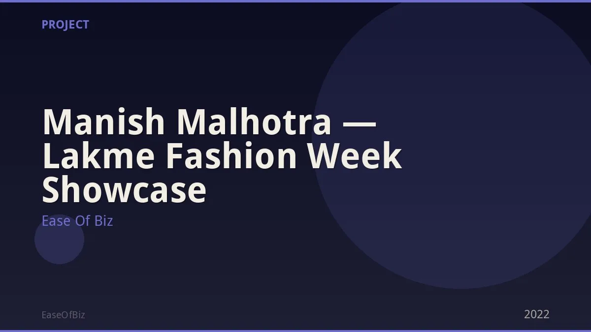 Manish Malhotra — Lakme Fashion Week Showcase