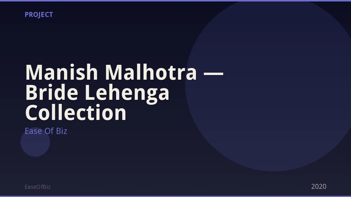Manish Malhotra — Bride Lehenga Collection