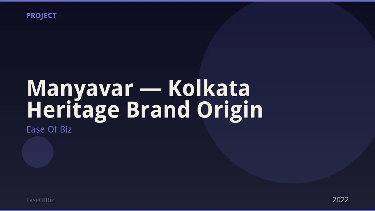 Manyavar — Kolkata Heritage Brand Origin