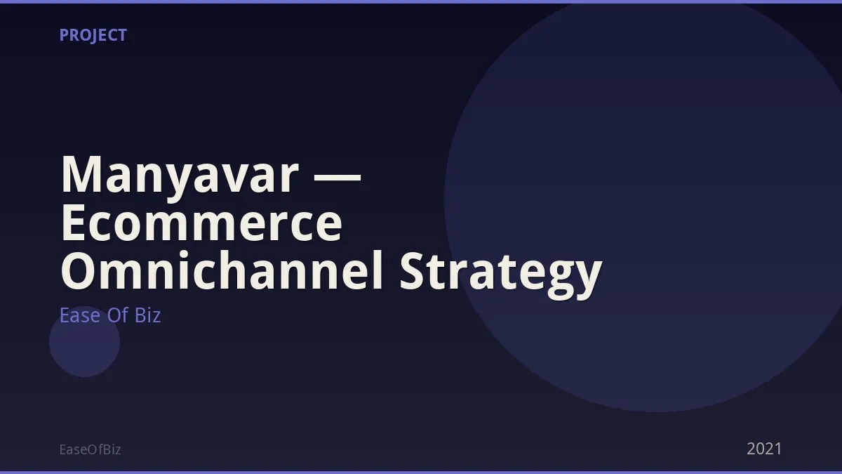 Manyavar — Ecommerce Omnichannel Strategy