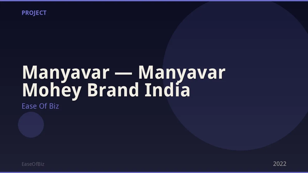 Manyavar — Manyavar Mohey Brand India