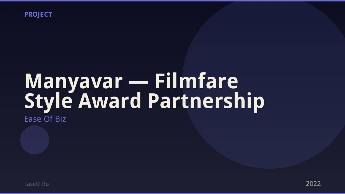 Manyavar — Filmfare Style Award Partnership
