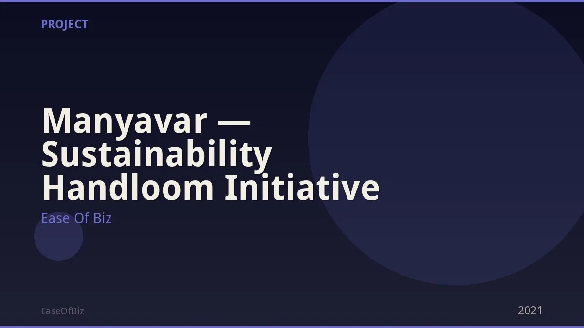 Manyavar — Sustainability Handloom Initiative
