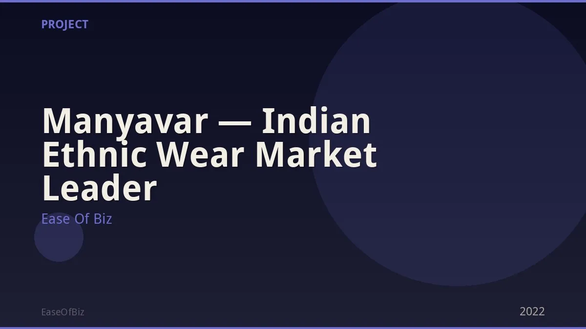 Manyavar — Indian Ethnic Wear Market Leader