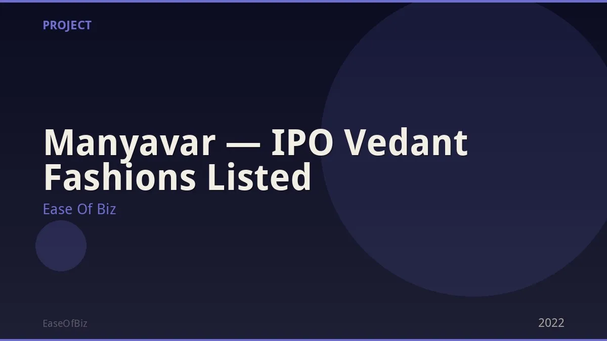 Manyavar — IPO Vedant Fashions Listed