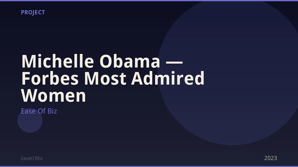 Michelle Obama — Forbes Most Admired Women