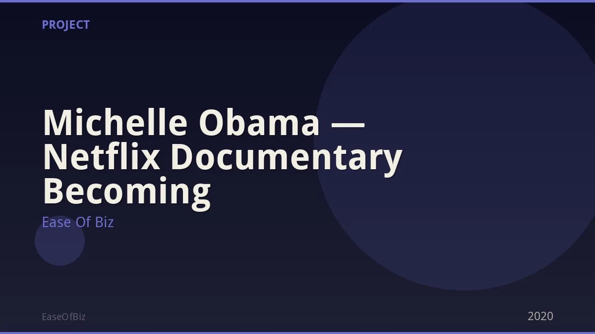 Michelle Obama — Netflix Documentary Becoming