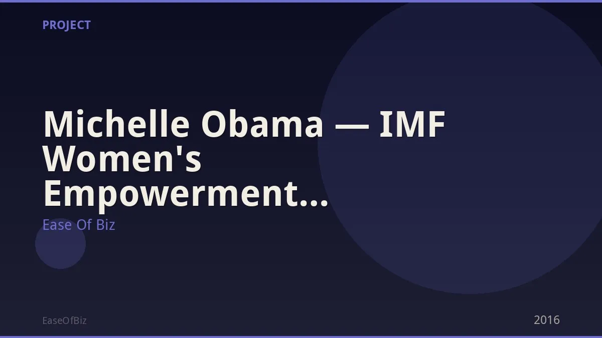 Michelle Obama — IMF Women's Empowerment Champion