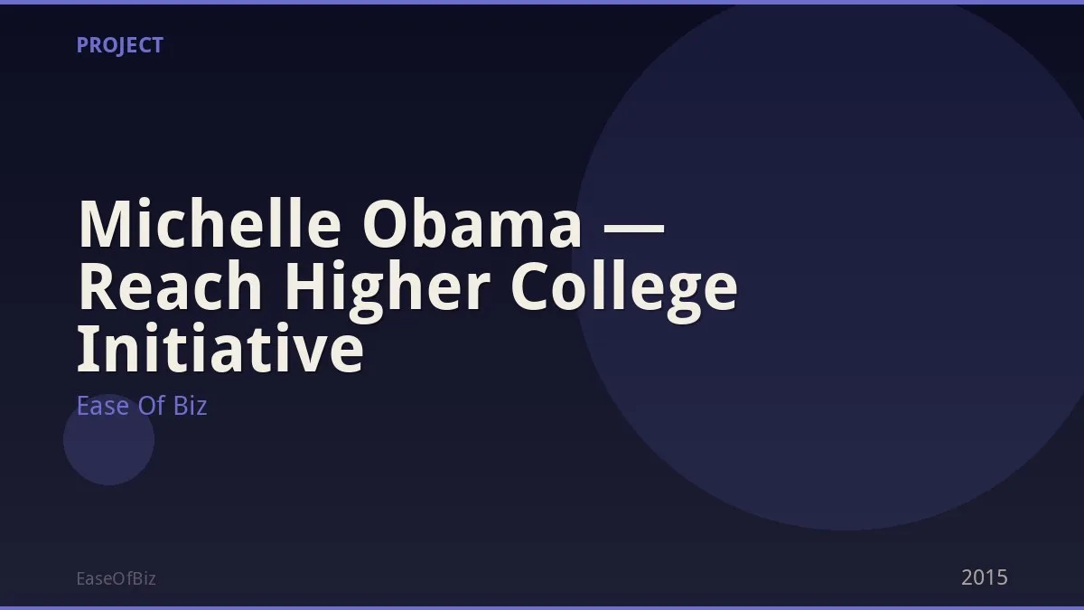 Michelle Obama — Reach Higher College Initiative