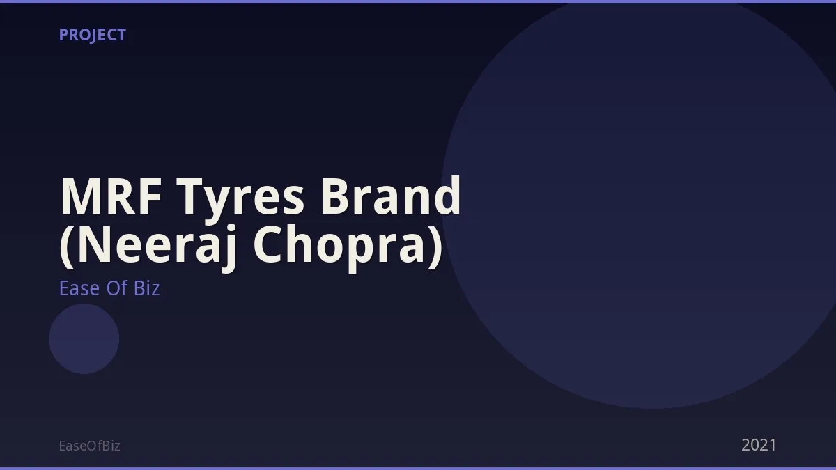 MRF Tyres Brand (Neeraj Chopra)