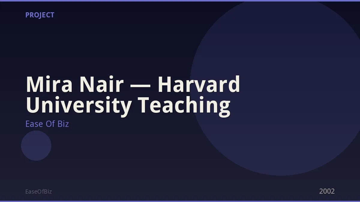 Mira Nair — Harvard University Teaching