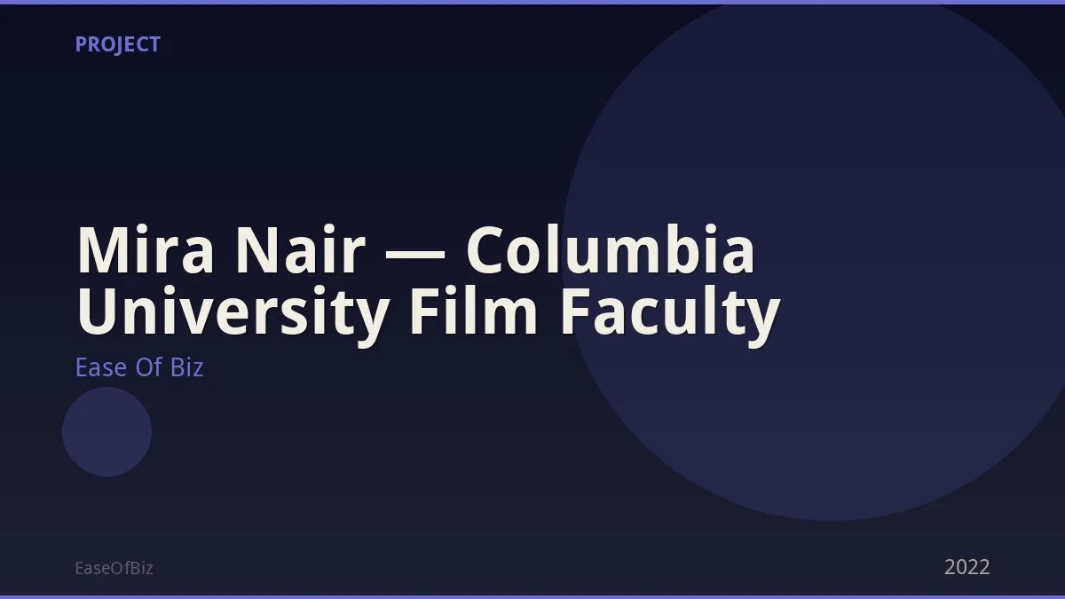 Mira Nair — Columbia University Film Faculty