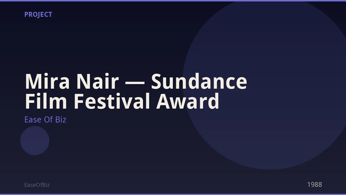 Mira Nair — Sundance Film Festival Award