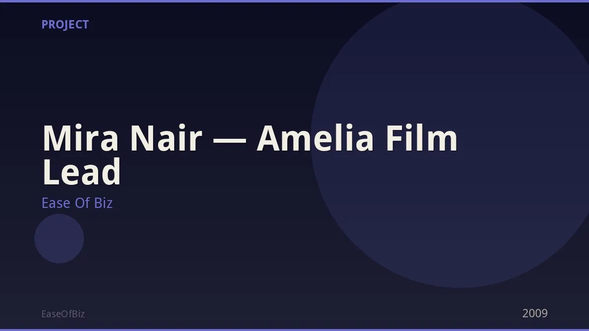 Mira Nair — Amelia Film Lead