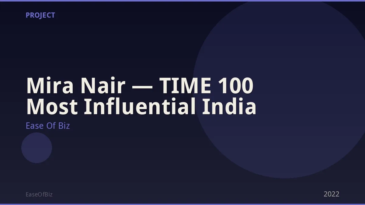 Mira Nair — TIME 100 Most Influential India