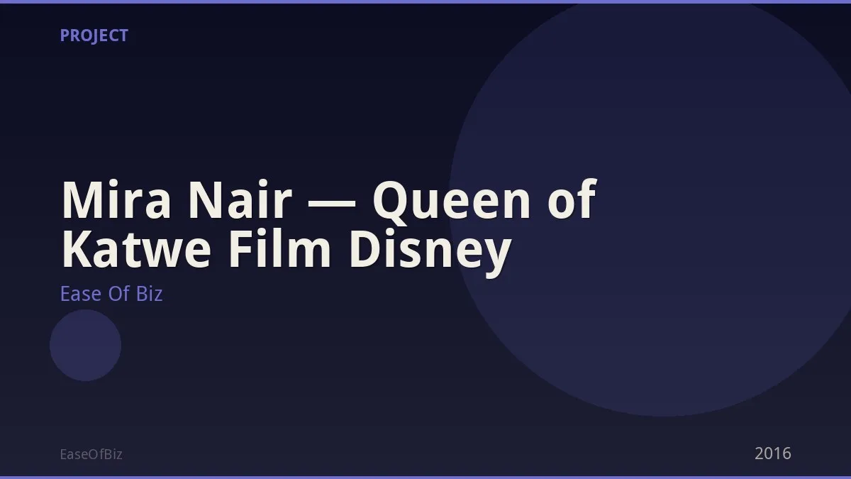 Mira Nair — Queen of Katwe Film Disney