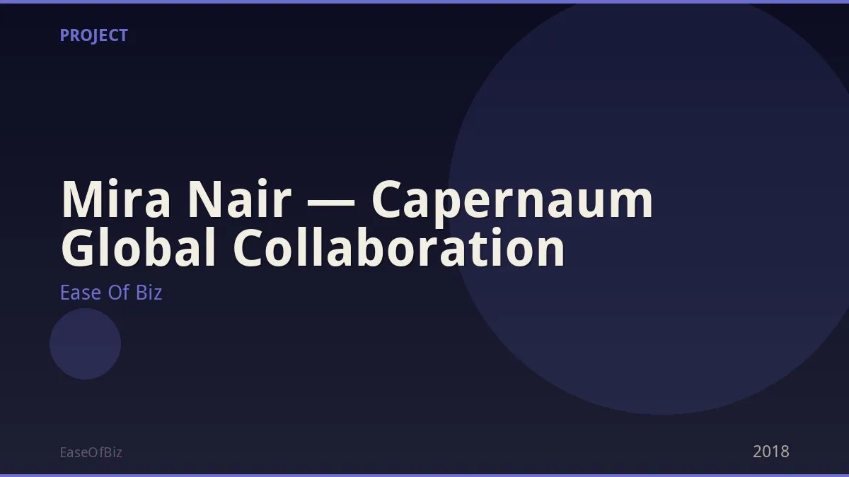 Mira Nair — Capernaum Global Collaboration