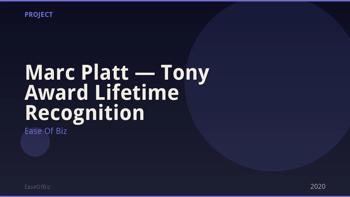 Marc Platt — Tony Award Lifetime Recognition