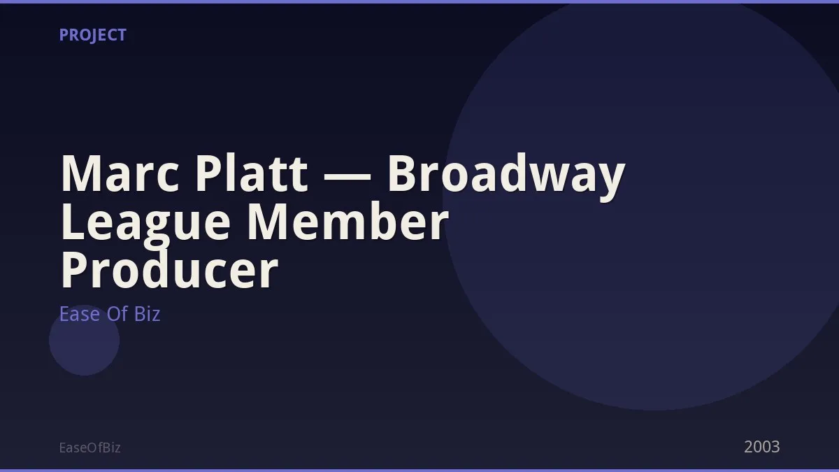Marc Platt — Broadway League Member Producer