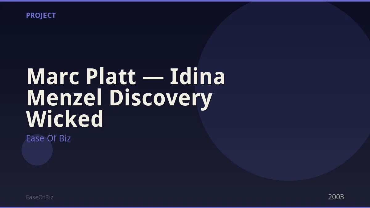 Marc Platt — Idina Menzel Discovery Wicked