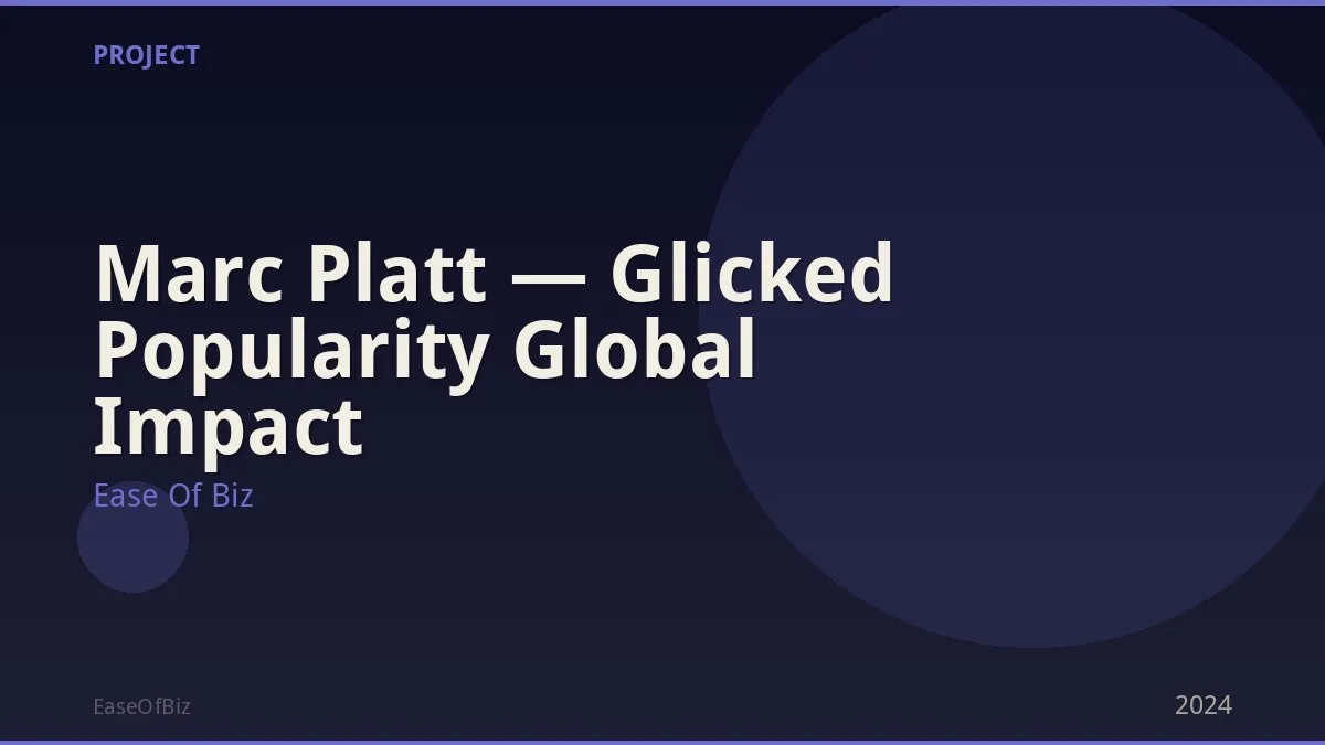 Marc Platt — Glicked Popularity Global Impact