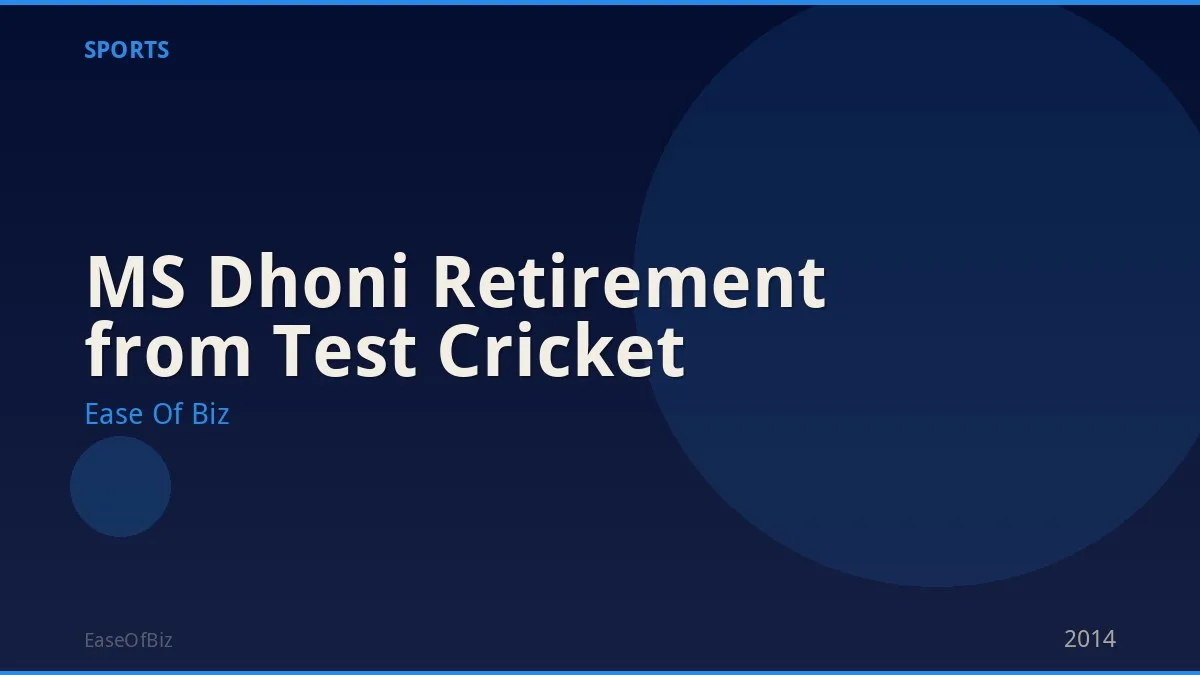 MS Dhoni Retirement from Test Cricket