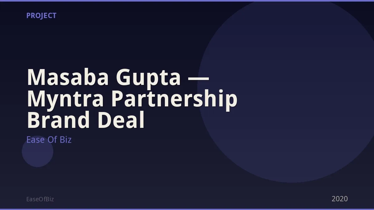 Masaba Gupta — Myntra Partnership Brand Deal