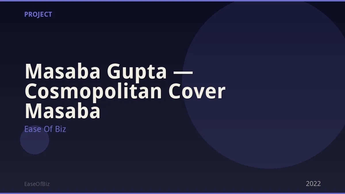 Masaba Gupta — Cosmopolitan Cover Masaba
