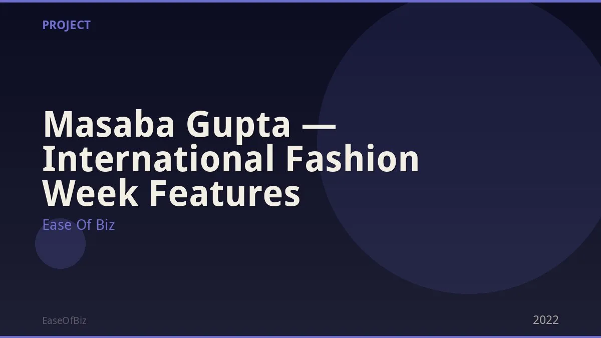 Masaba Gupta — International Fashion Week Features