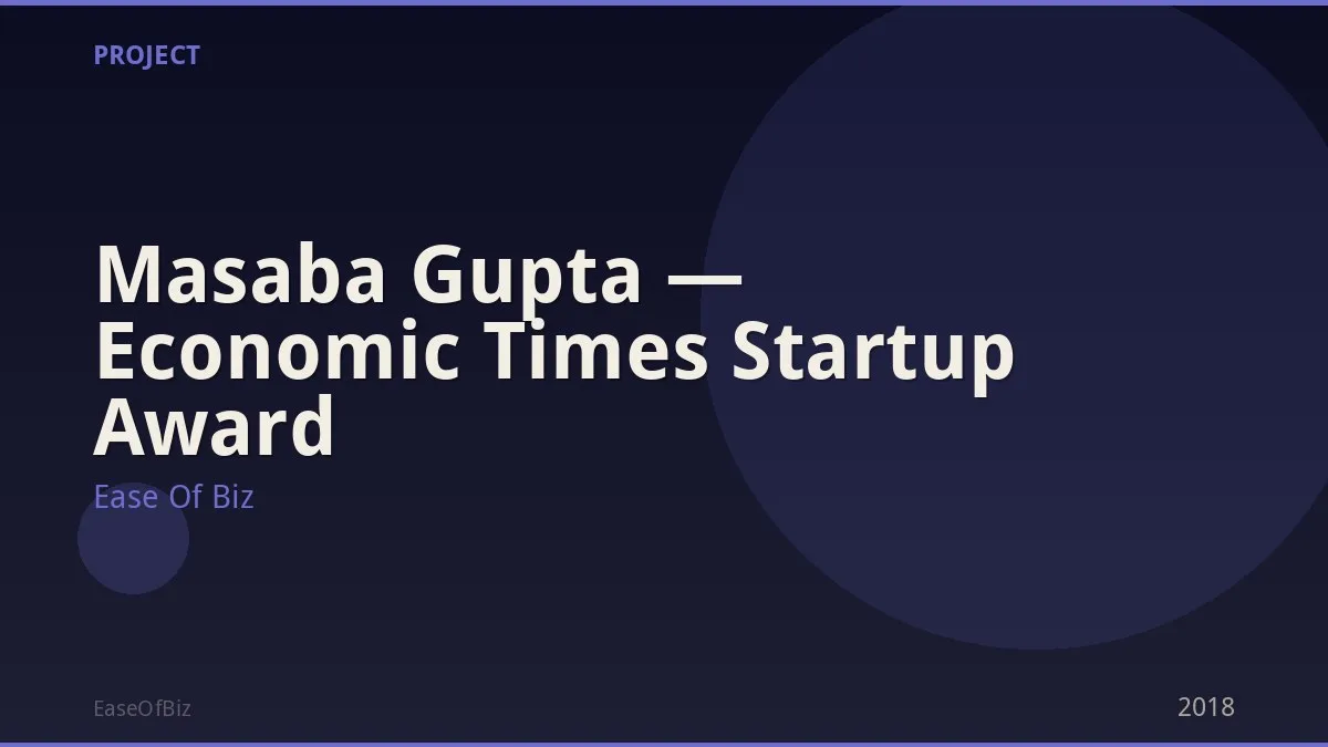 Masaba Gupta — Economic Times Startup Award