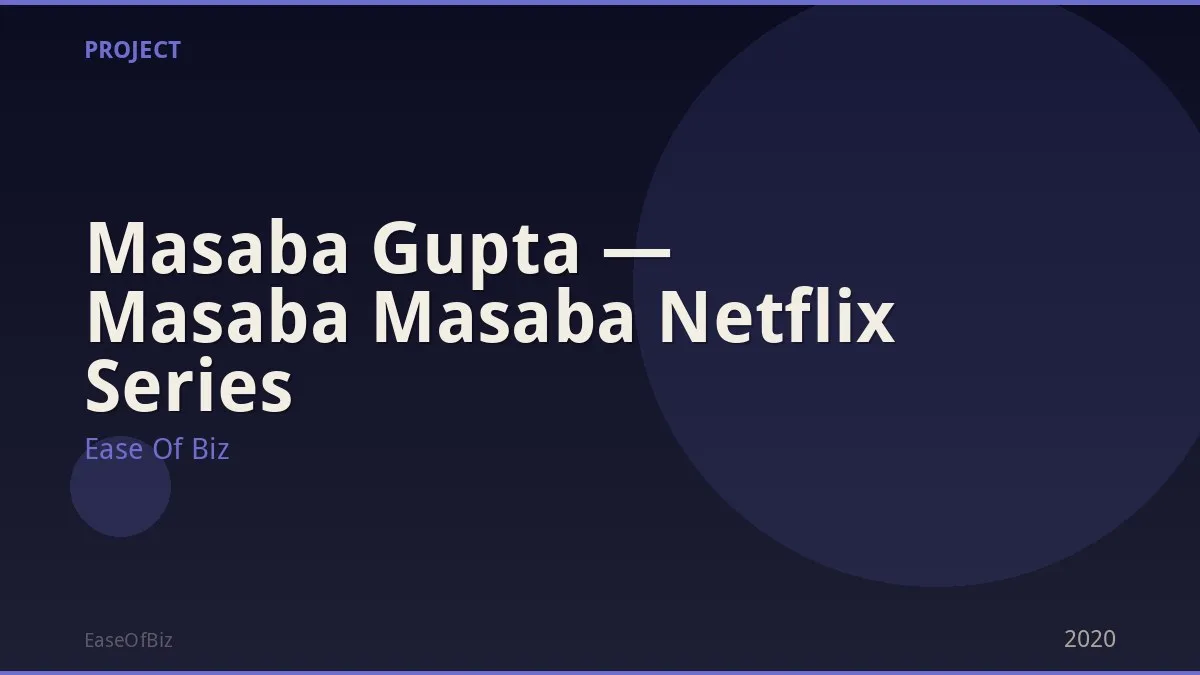 Masaba Gupta — Masaba Masaba Netflix Series