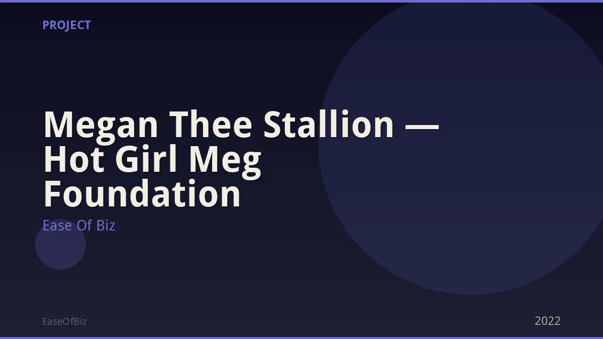 Megan Thee Stallion — Hot Girl Meg Foundation