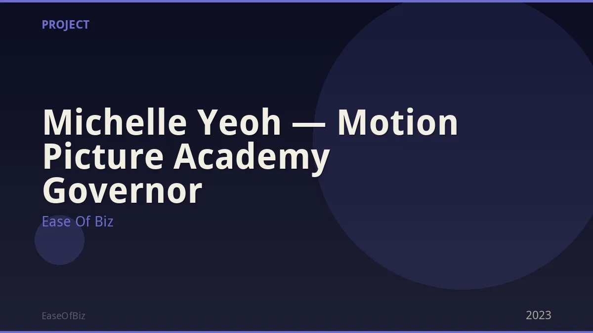 Michelle Yeoh — Motion Picture Academy Governor