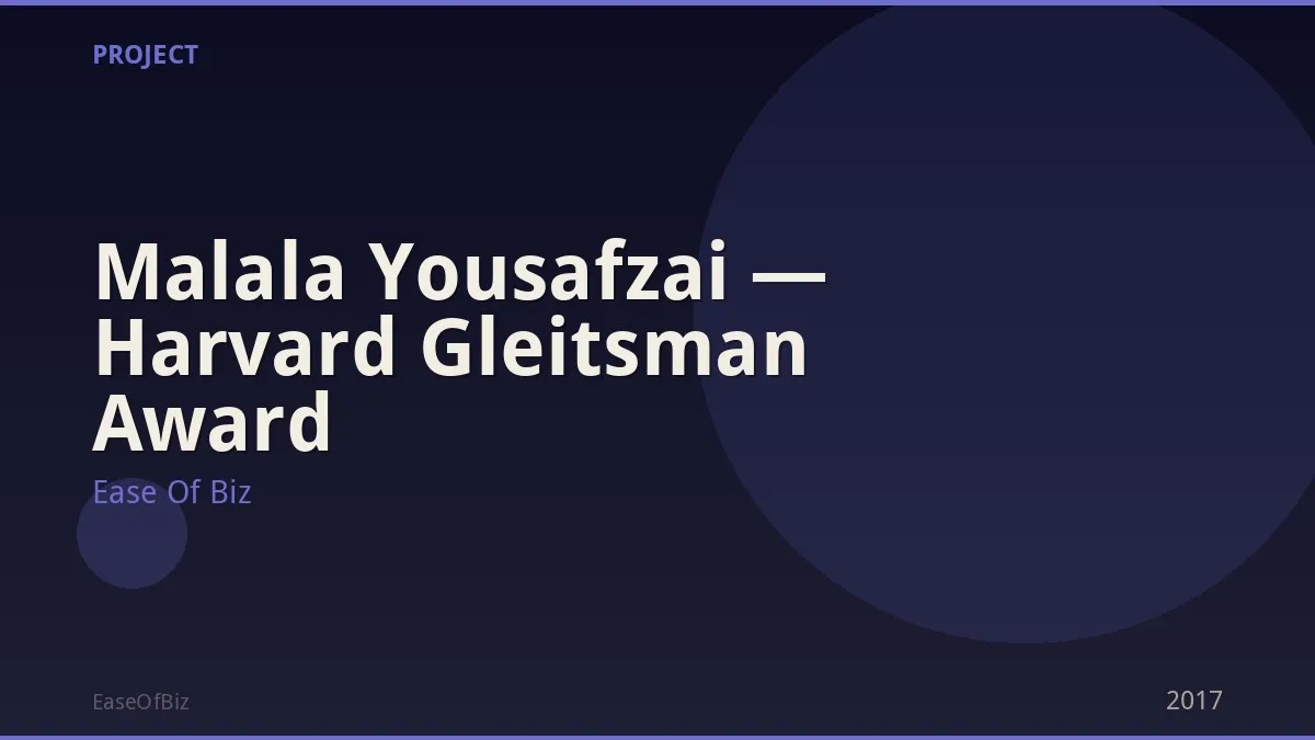Malala Yousafzai — Harvard Gleitsman Award