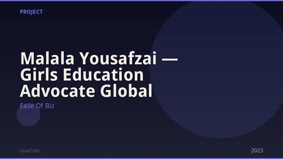 Malala Yousafzai — Girls Education Advocate Global