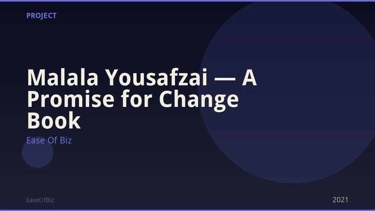 Malala Yousafzai — A Promise for Change Book