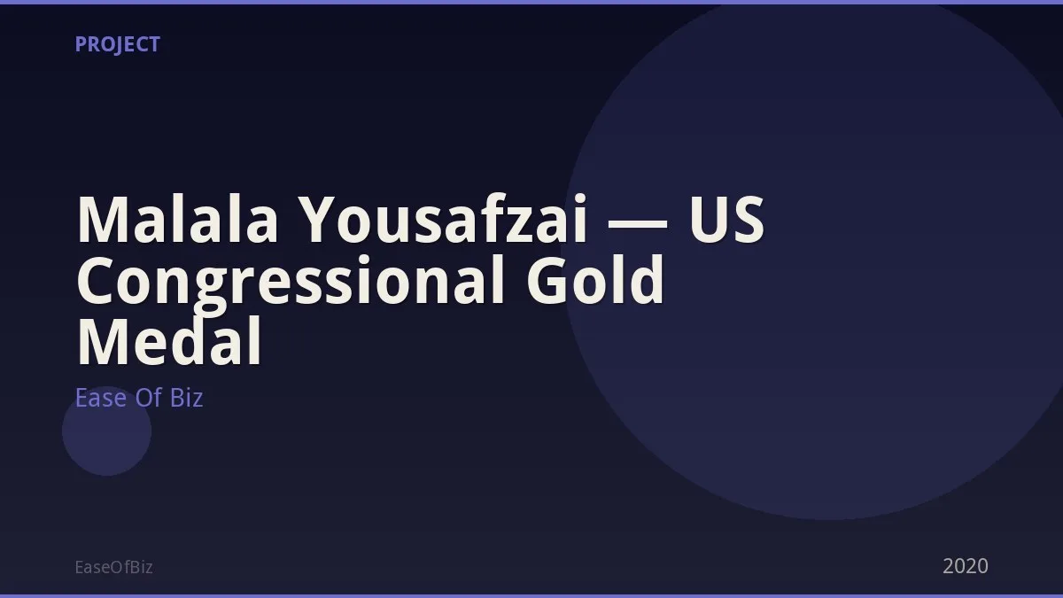 Malala Yousafzai — US Congressional Gold Medal