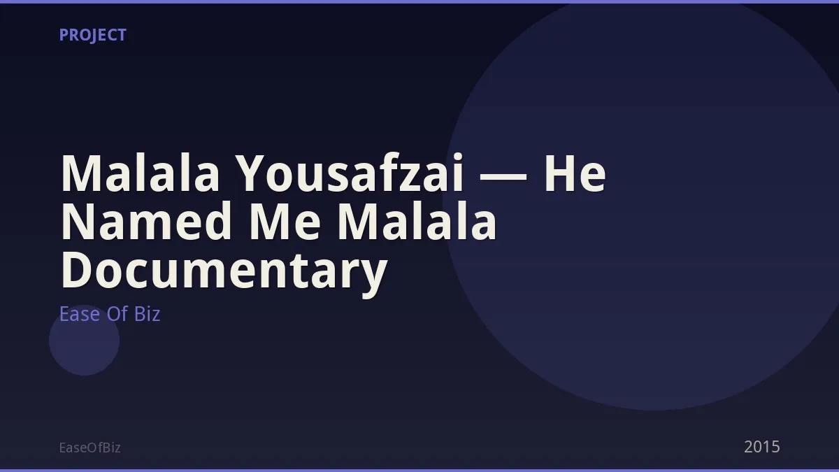 Malala Yousafzai — He Named Me Malala Documentary