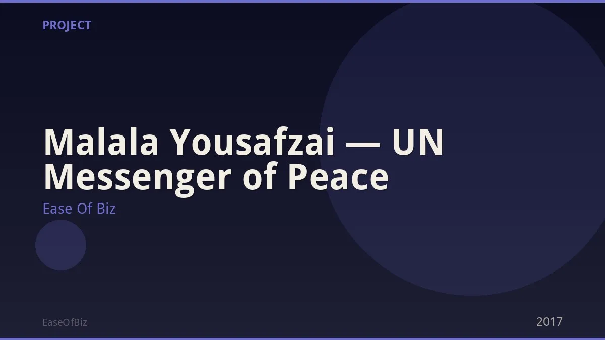 Malala Yousafzai — UN Messenger of Peace
