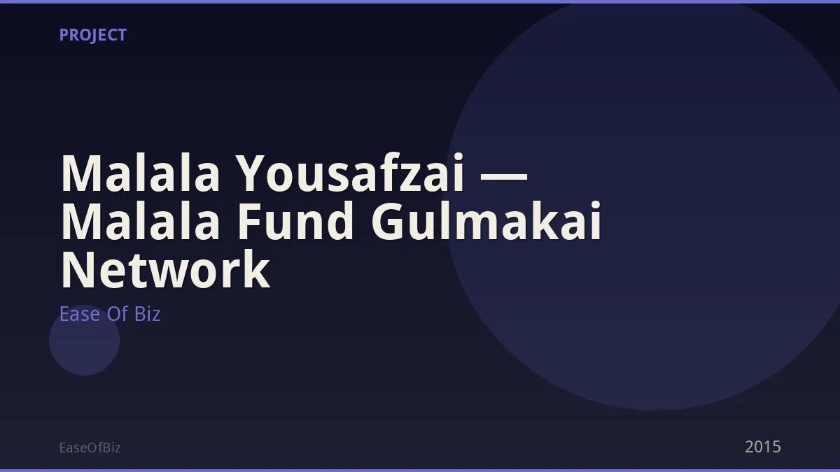 Malala Yousafzai — Malala Fund Gulmakai Network