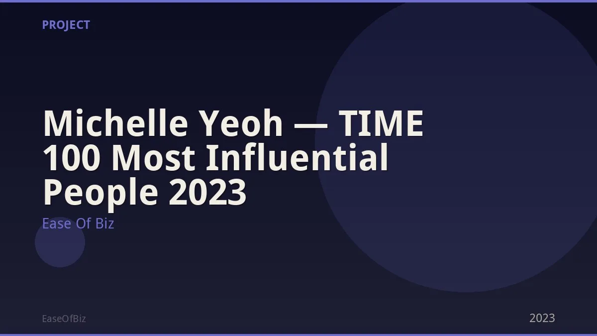 Michelle Yeoh — TIME 100 Most Influential People 2023