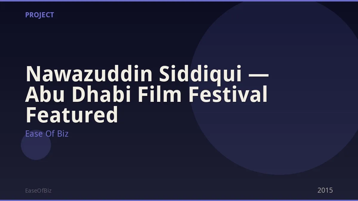 Nawazuddin Siddiqui — Abu Dhabi Film Festival Featured