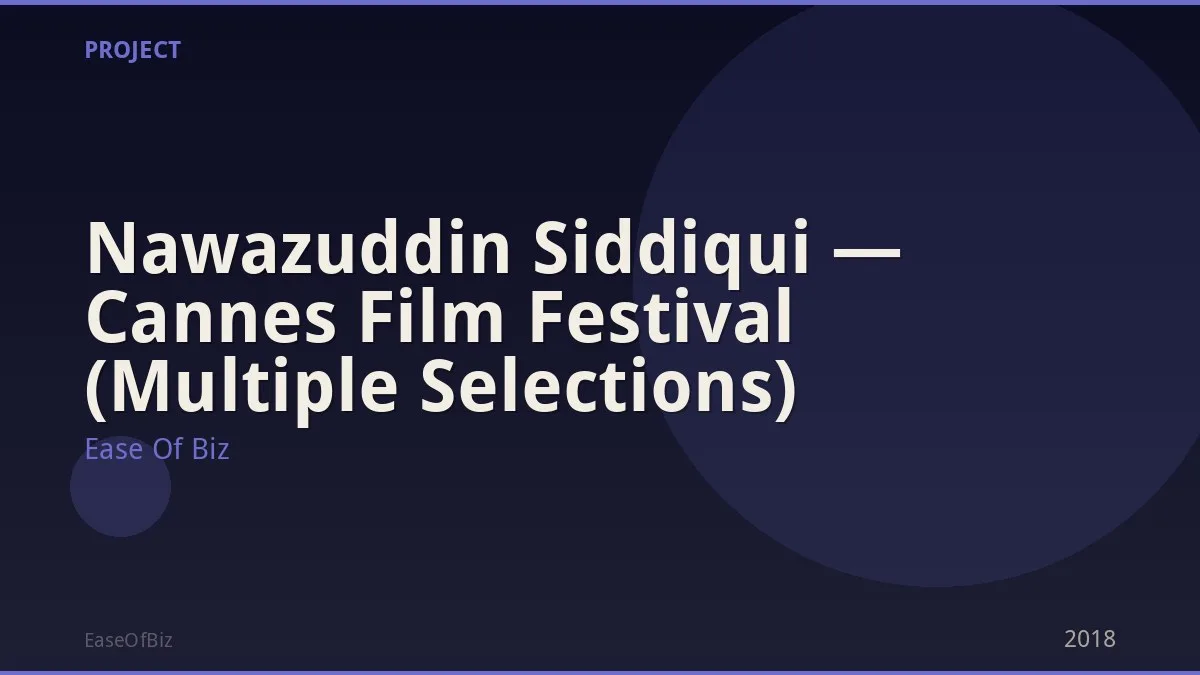 Nawazuddin Siddiqui — Cannes Film Festival (Multiple Selections)
