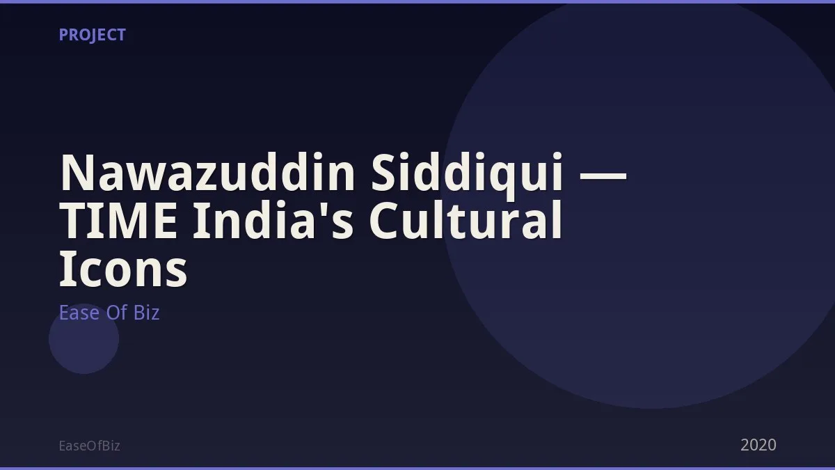 Nawazuddin Siddiqui — TIME India's Cultural Icons