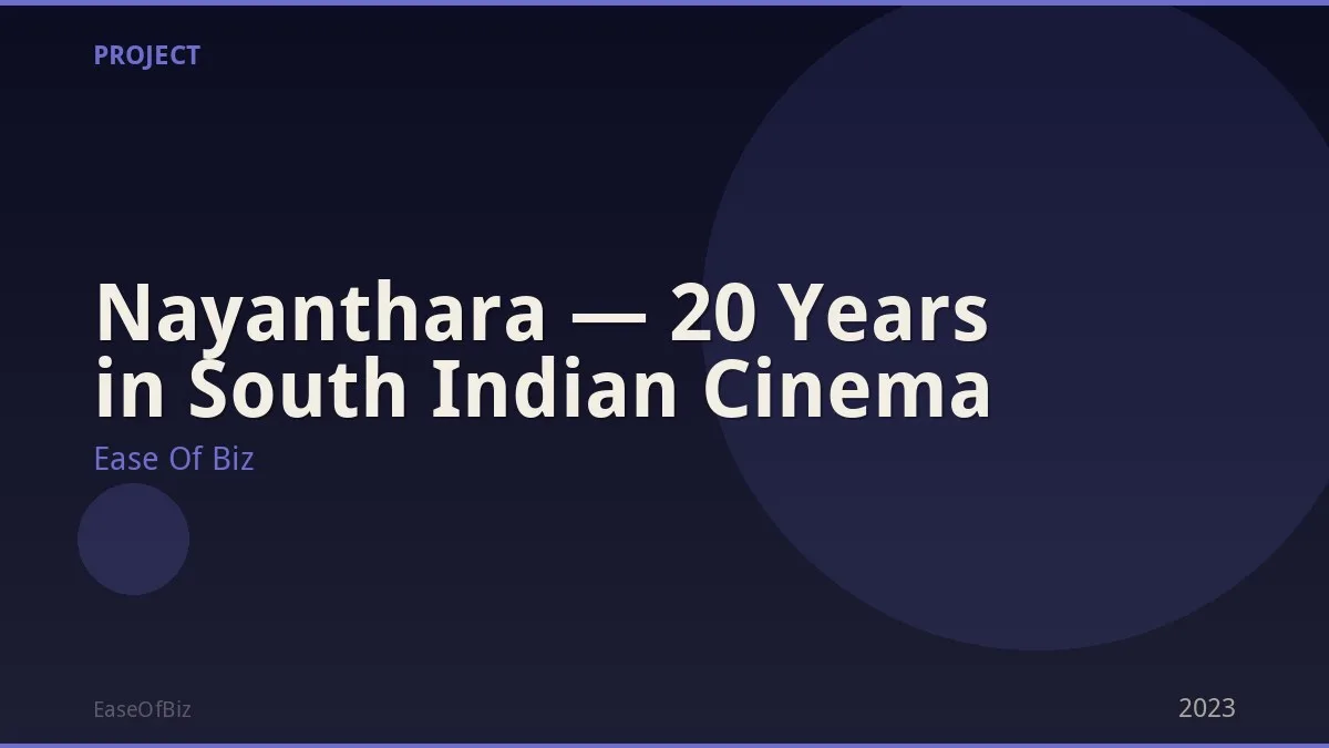 Nayanthara — 20 Years in South Indian Cinema