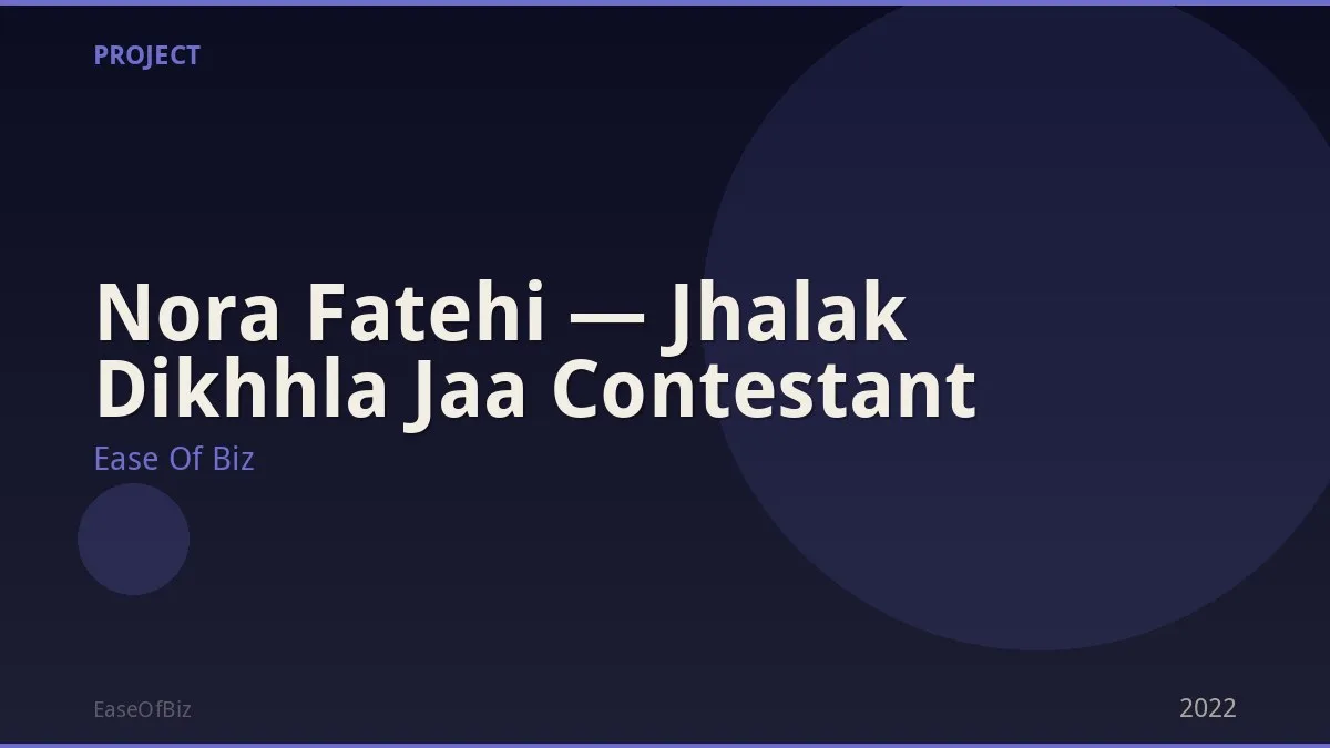 Nora Fatehi — Jhalak Dikhhla Jaa Contestant