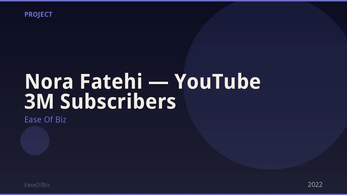 Nora Fatehi — YouTube 3M Subscribers